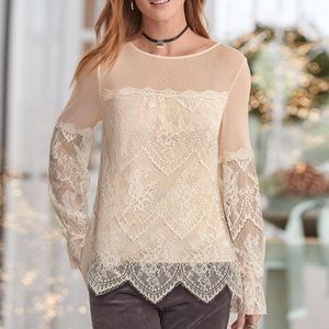 Sundance Tops - Romantic Lace Blouse Black Long Sleeves Sundance Sundance Tops - Romantic Lace Blouse Black Long Sleeves Sundance